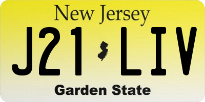 NJ license plate J21LIV