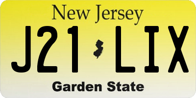 NJ license plate J21LIX