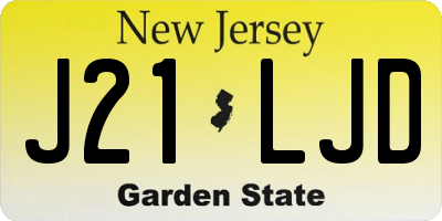 NJ license plate J21LJD