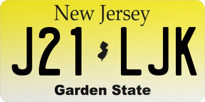 NJ license plate J21LJK