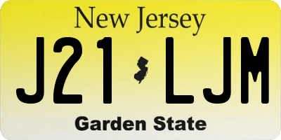NJ license plate J21LJM