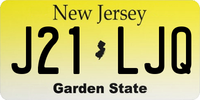 NJ license plate J21LJQ