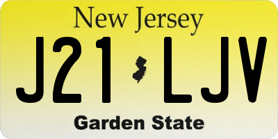 NJ license plate J21LJV