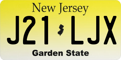 NJ license plate J21LJX