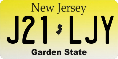NJ license plate J21LJY