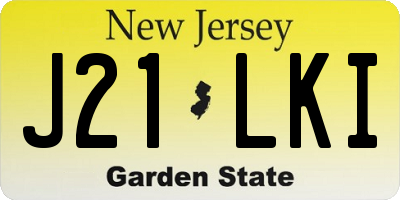 NJ license plate J21LKI