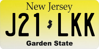 NJ license plate J21LKK