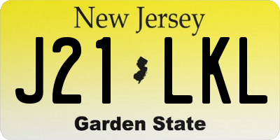 NJ license plate J21LKL