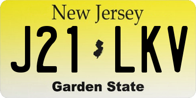 NJ license plate J21LKV