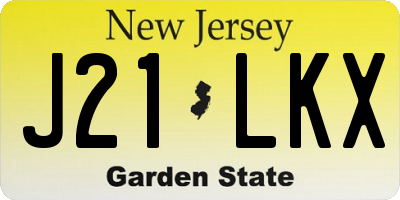 NJ license plate J21LKX