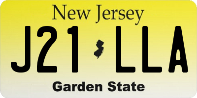 NJ license plate J21LLA