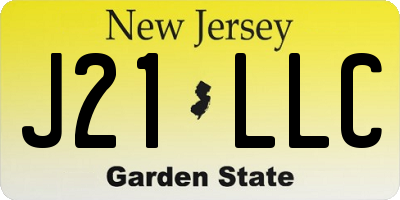 NJ license plate J21LLC