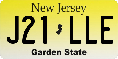 NJ license plate J21LLE