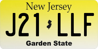NJ license plate J21LLF