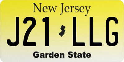 NJ license plate J21LLG