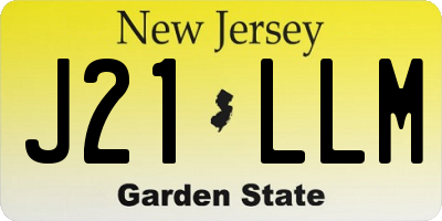 NJ license plate J21LLM