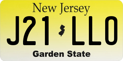 NJ license plate J21LLO
