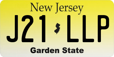 NJ license plate J21LLP