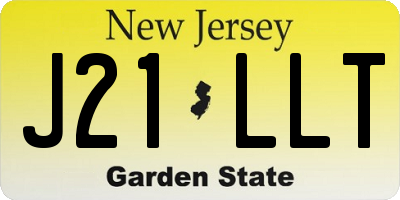 NJ license plate J21LLT