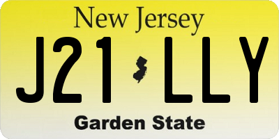 NJ license plate J21LLY
