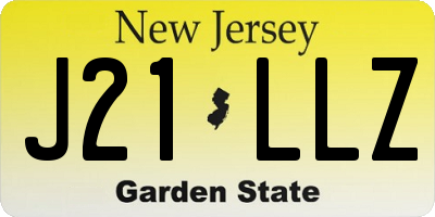 NJ license plate J21LLZ