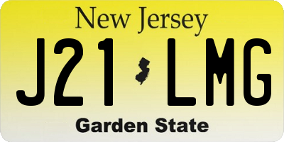 NJ license plate J21LMG