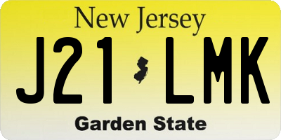 NJ license plate J21LMK
