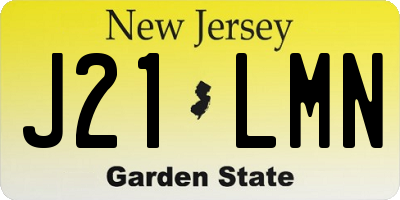 NJ license plate J21LMN