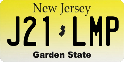 NJ license plate J21LMP