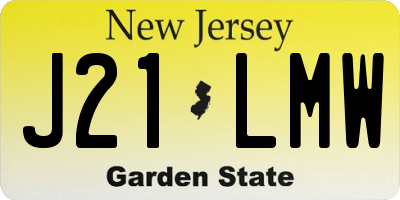 NJ license plate J21LMW