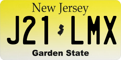 NJ license plate J21LMX