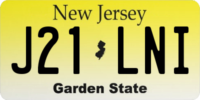 NJ license plate J21LNI