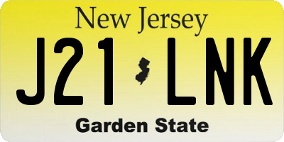 NJ license plate J21LNK