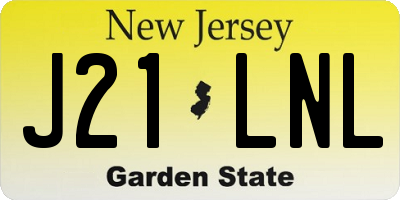 NJ license plate J21LNL