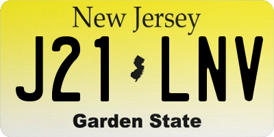 NJ license plate J21LNV