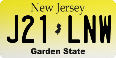 NJ license plate J21LNW