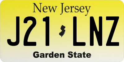 NJ license plate J21LNZ