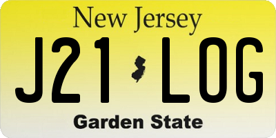 NJ license plate J21LOG
