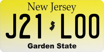 NJ license plate J21LOO