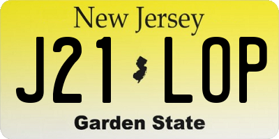 NJ license plate J21LOP