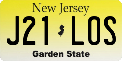 NJ license plate J21LOS
