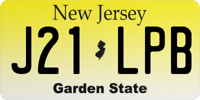 NJ license plate J21LPB
