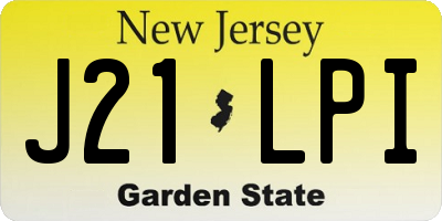 NJ license plate J21LPI