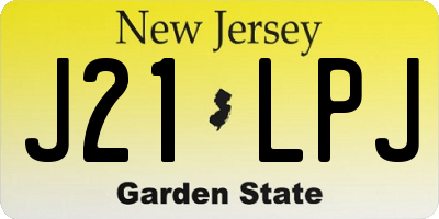 NJ license plate J21LPJ