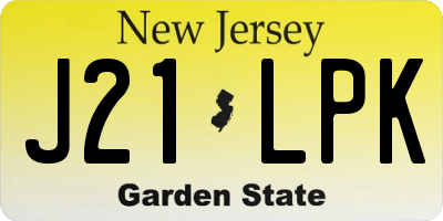 NJ license plate J21LPK