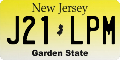NJ license plate J21LPM