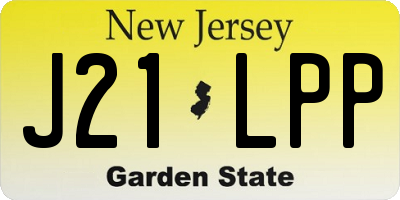 NJ license plate J21LPP