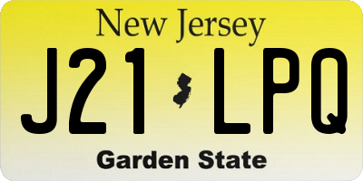 NJ license plate J21LPQ