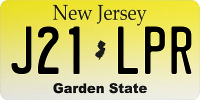 NJ license plate J21LPR