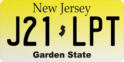 NJ license plate J21LPT
